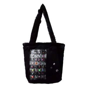 Run into Flowers Fur Bag Black